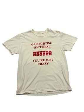 Graphic Crewneck T-Shirt - White with Red Print